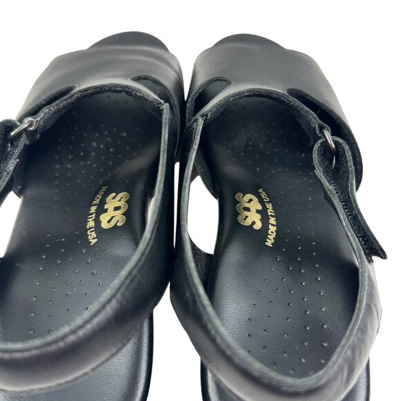 SAS Black Suntimer Comfort Cushioned Support Classy Heeled Sandals Women's 6.5 - Picture 7 of 10
